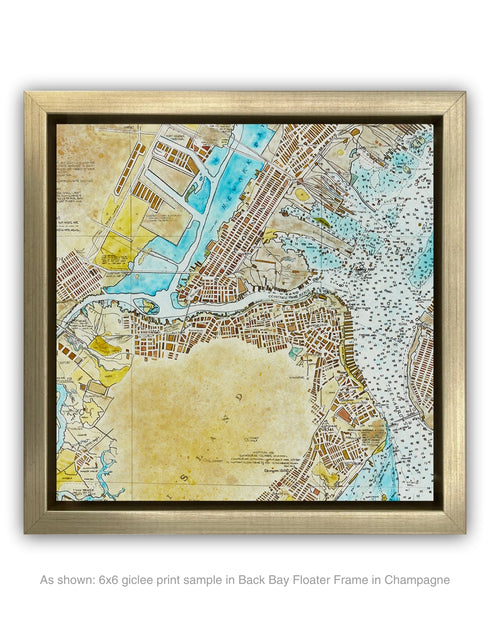 New York Harbor Nautical Chart | Framed Giclee Print on Canvas